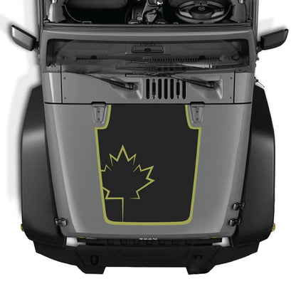 Jeep Wrangler JK/JKU hood decal in Style #17 by CarCode, featuring bold black and gray graphic design on the hood.