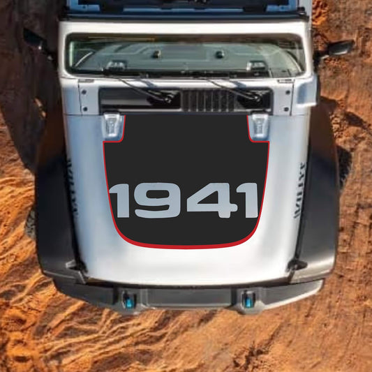 CarCode hood decal for Jeep Wrangler JL JLU and Gladiator JT, stylish design for 2018+ Jeep standard hood customization.