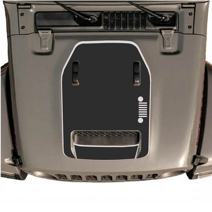 CarCode hood decal for Jeep Wrangler JL/JLU Rubicon 392 and JT Gladiator Mojave, style #57, showcasing the stylish graphic design.