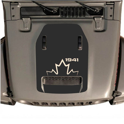 CarCode hood decal for Jeep Wrangler JL/JLU Rubicon 392 and Gladiator Mojave 2020-2026, style #18, shown on vehicle hood.