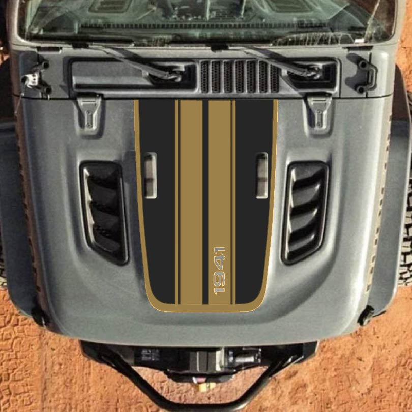 Hood Decal for Jeep Wrangler JL JLU Gladiator JT Rubicon Hood 2018+ Style #100
