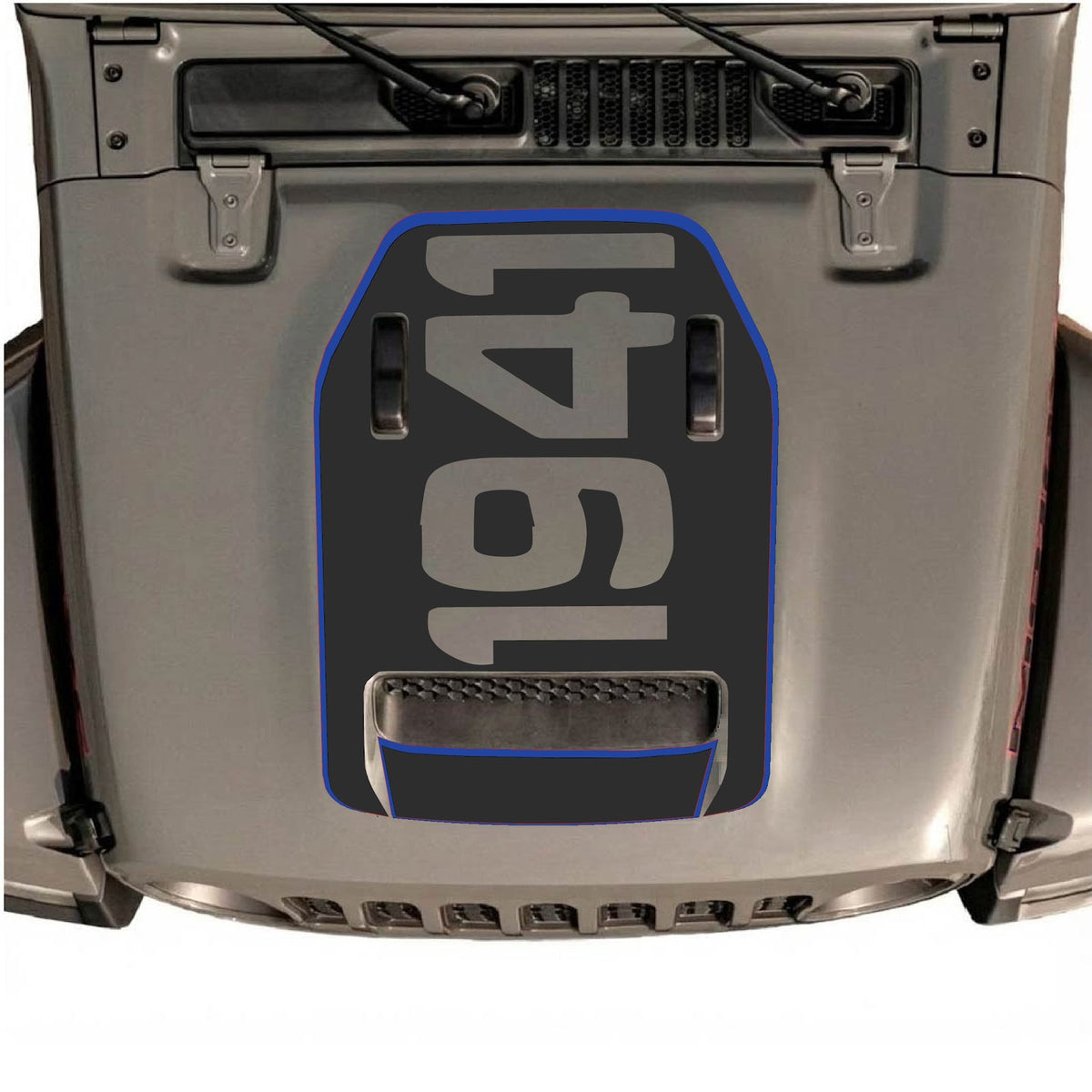 CarCode hood decal for Jeep Wrangler JL/JLU Rubicon 392 and JT Gladiator Mojave 2020-2026, style #68, shown on vehicle hood.