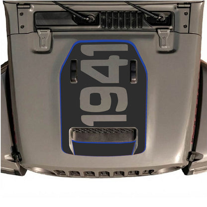 CarCode hood decal for Jeep Wrangler JL/JLU Rubicon 392 and JT Gladiator Mojave 2020-2026, style #68, shown on vehicle hood.