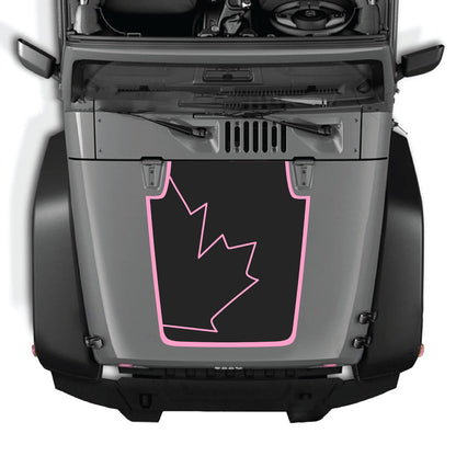 CarCode hood decal for Jeep Wrangler JK/JKU 2007-2018, Style #15, shown applied on the vehicle's hood.