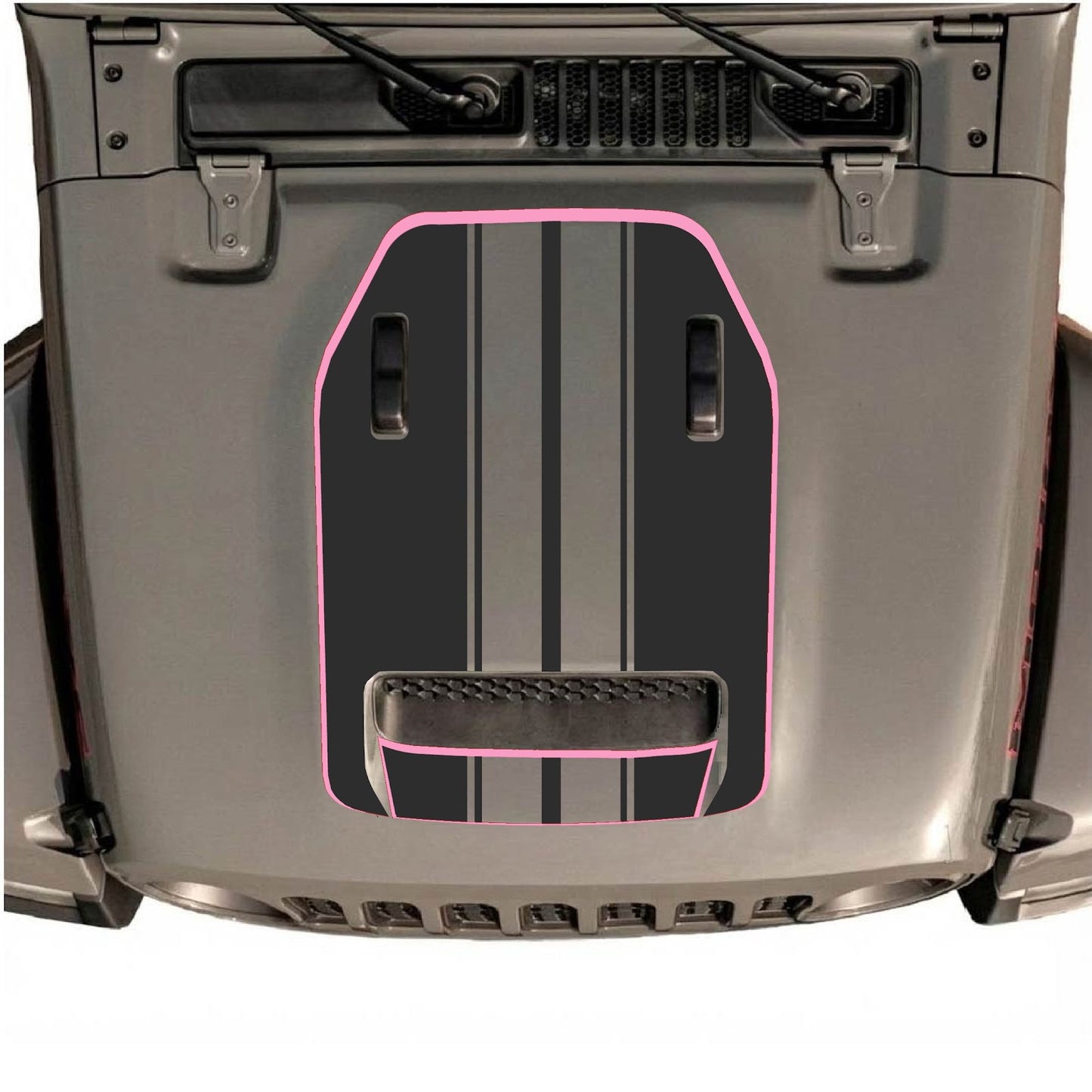 CarCode hood decal for Jeep Wrangler JL/JLU Rubicon 392 and JT Gladiator Mojave 2020-2026, stylish automotive decal design.
