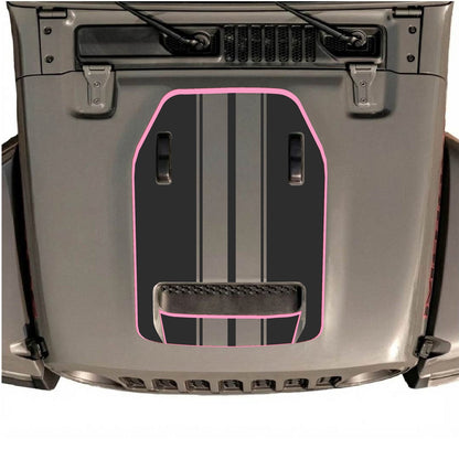 CarCode hood decal for Jeep Wrangler JL/JLU Rubicon 392 and JT Gladiator Mojave 2020-2026, stylish automotive decal design.