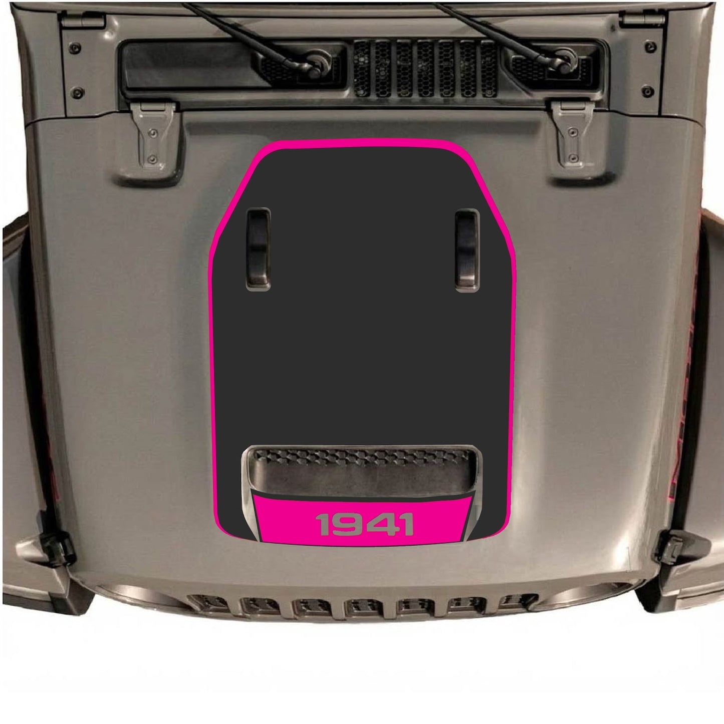 CarCode hood decal for Jeep Wrangler JL/JLU Rubicon 392 and Gladiator Mojave 2020-2026, stylish graphic design on vehicle hood