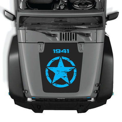 CarCode hood decal for Jeep Wrangler JK/JKU 2007-2018, Style #26, featuring bold graphic design on the vehicle's hood.