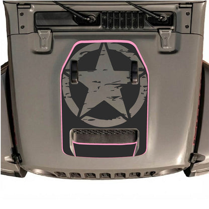 CarCode hood decal for Jeep Wrangler JL/JLU Rubicon 392 and JT Gladiator Mojave 2020-2026, style #86, shown on vehicle hood.