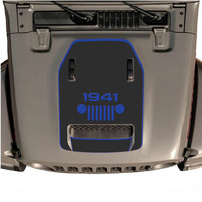 CarCode hood decal for Jeep Wrangler JL/JLU Rubicon 392 and JT Gladiator Mojave 2020-2026, style #47, shown on vehicle hood.