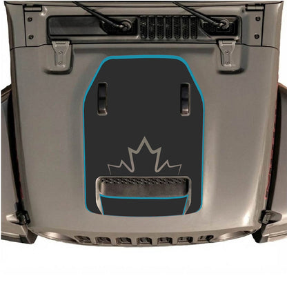 CarCode hood decal for Jeep Wrangler JL/JLU Rubicon 392 and JT Gladiator Mojave, style #78, black and gray design on vehicle hood