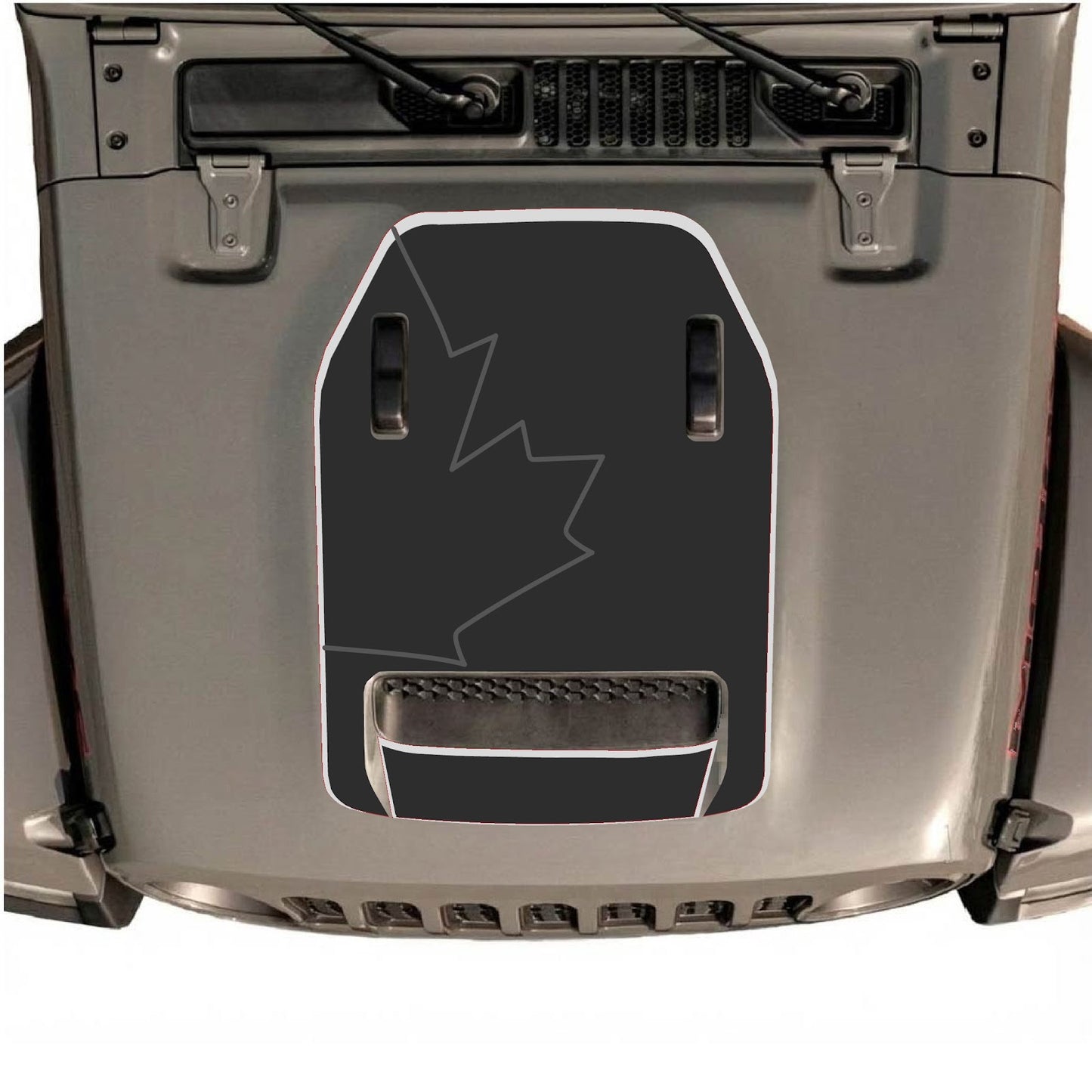CarCode hood decal for Jeep Wrangler JL/JLU Rubicon 392 and Gladiator Mojave 2020-2026, stylish graphic design on vehicle hood