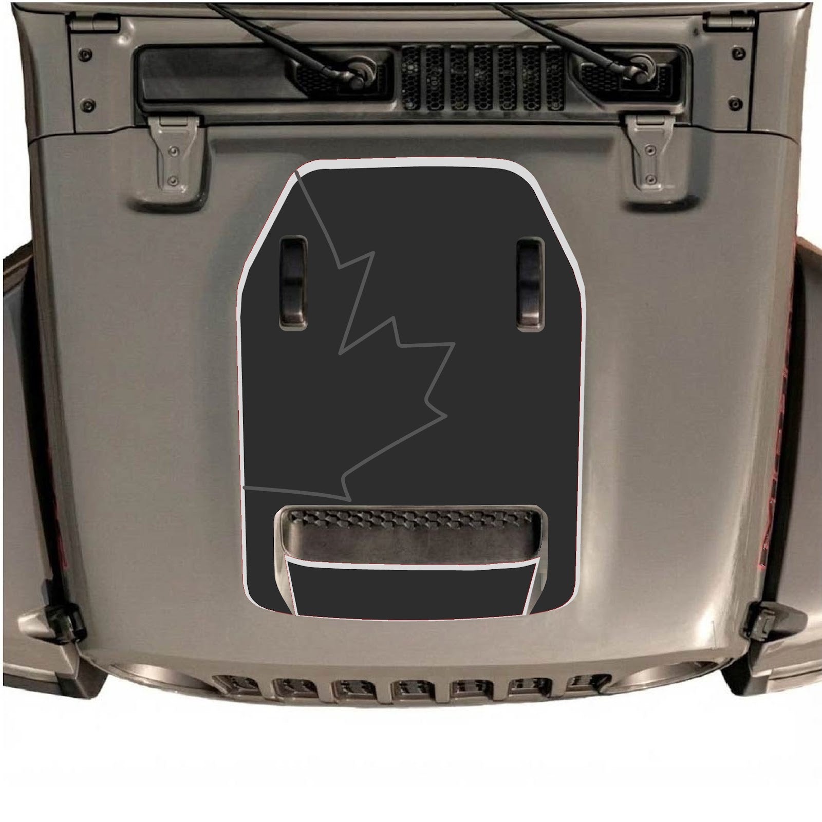CarCode hood decal for Jeep Wrangler JL/JLU Rubicon 392 and Gladiator Mojave 2020-2026, stylish graphic design on vehicle hood