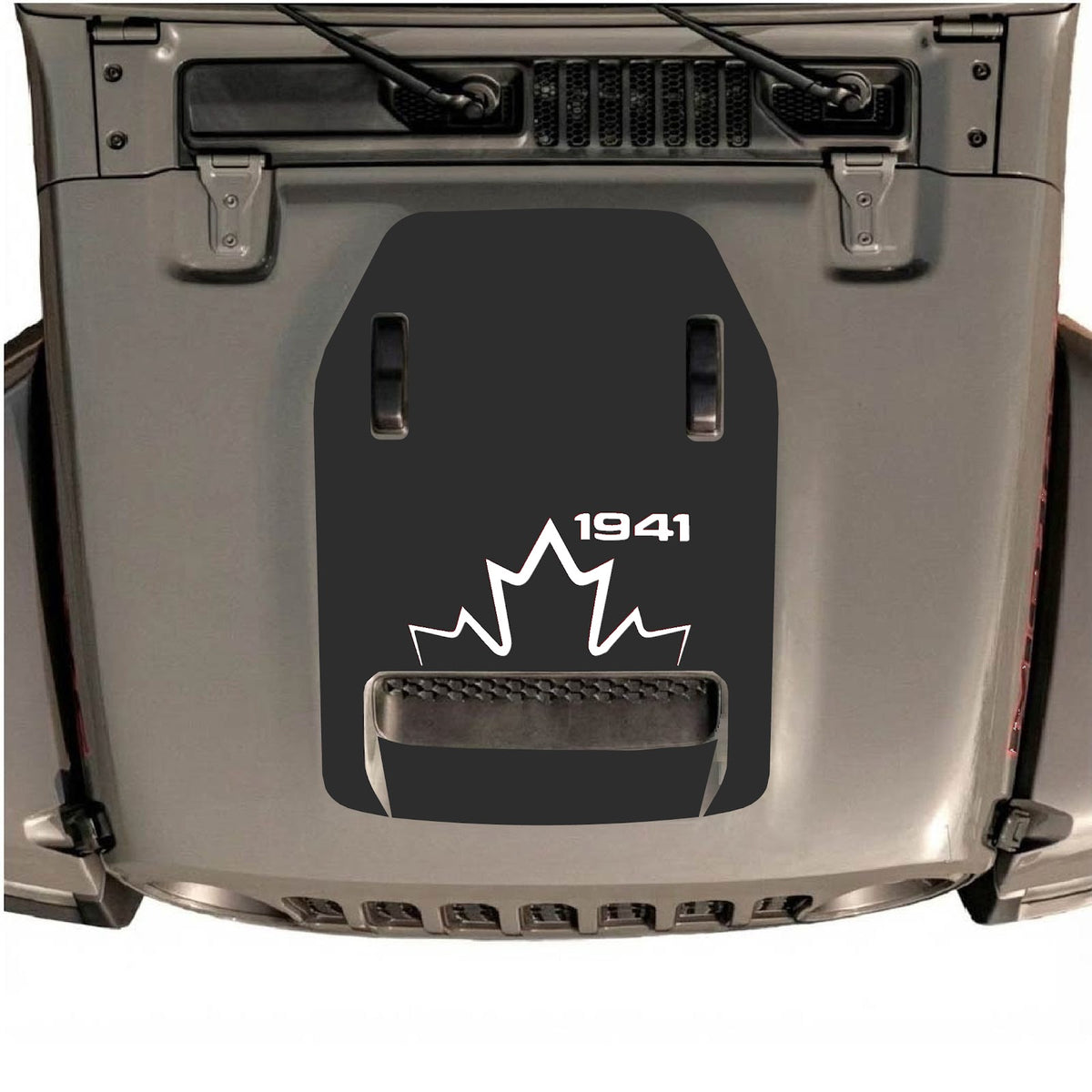 CarCode hood decal for Jeep Wrangler JL/JLU Rubicon 392 and JT Gladiator Mojave, style #18, featuring bold design on vehicle hood.