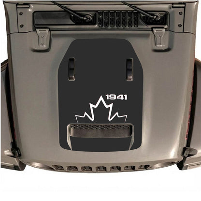 CarCode hood decal for Jeep Wrangler JL/JLU Rubicon 392 and JT Gladiator Mojave, style #18, featuring bold design on vehicle hood.