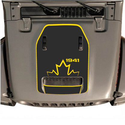 CarCode hood decal for Jeep Wrangler JL/JLU Rubicon 392 and JT Gladiator Mojave 2020-2026, style #17, shown on vehicle hood.
