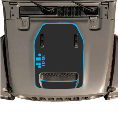 Jeep Wrangler JL/JLU Rubicon 392 and Gladiator Mojave hood decal by CarCode, style #51, with bold design on vehicle hood