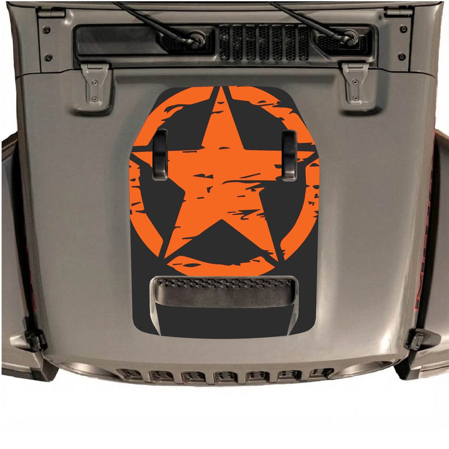 CarCode hood decal for Jeep Wrangler JL/JLU Rubicon 392 and JT Gladiator Mojave 2020-2026, style #36, shown on vehicle hood.