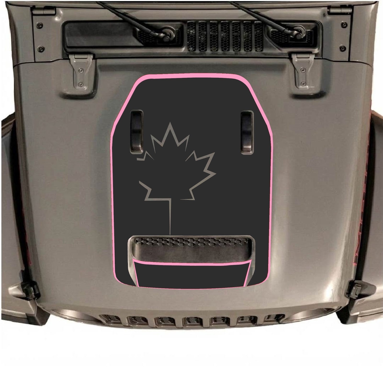 CarCode hood decal for Jeep Wrangler JL/JLU Rubicon 392 and JT Gladiator Mojave 2020-2026, style #80, shown on vehicle hood.