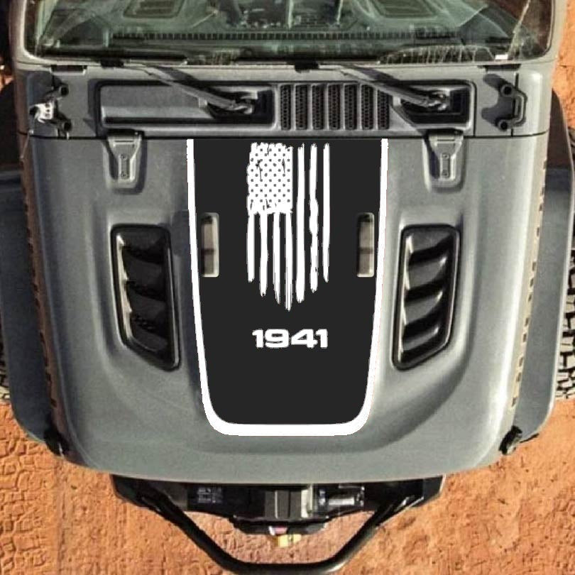 Hood Decal for Jeep Wrangler JL JLU Gladiator JT Rubicon Hood 2018+ Style #33
