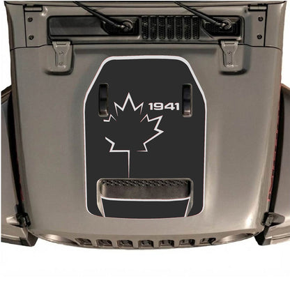 CarCode Jeep Wrangler JL/JLU Rubicon 392 autocollant de capot Style #21, avec un design graphique audacieux sur le capot du véhicule.
