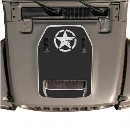 CarCode hood decal for Jeep Wrangler JL/JLU Rubicon 392 and JT Gladiator Mojave, style #41, featuring bold graphic design on the hood.