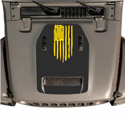 CarCode Jeep Wrangler JL/JLU Rubicon 392 and Gladiator Mojave hood decal, style #32, black graphic design on vehicle hood