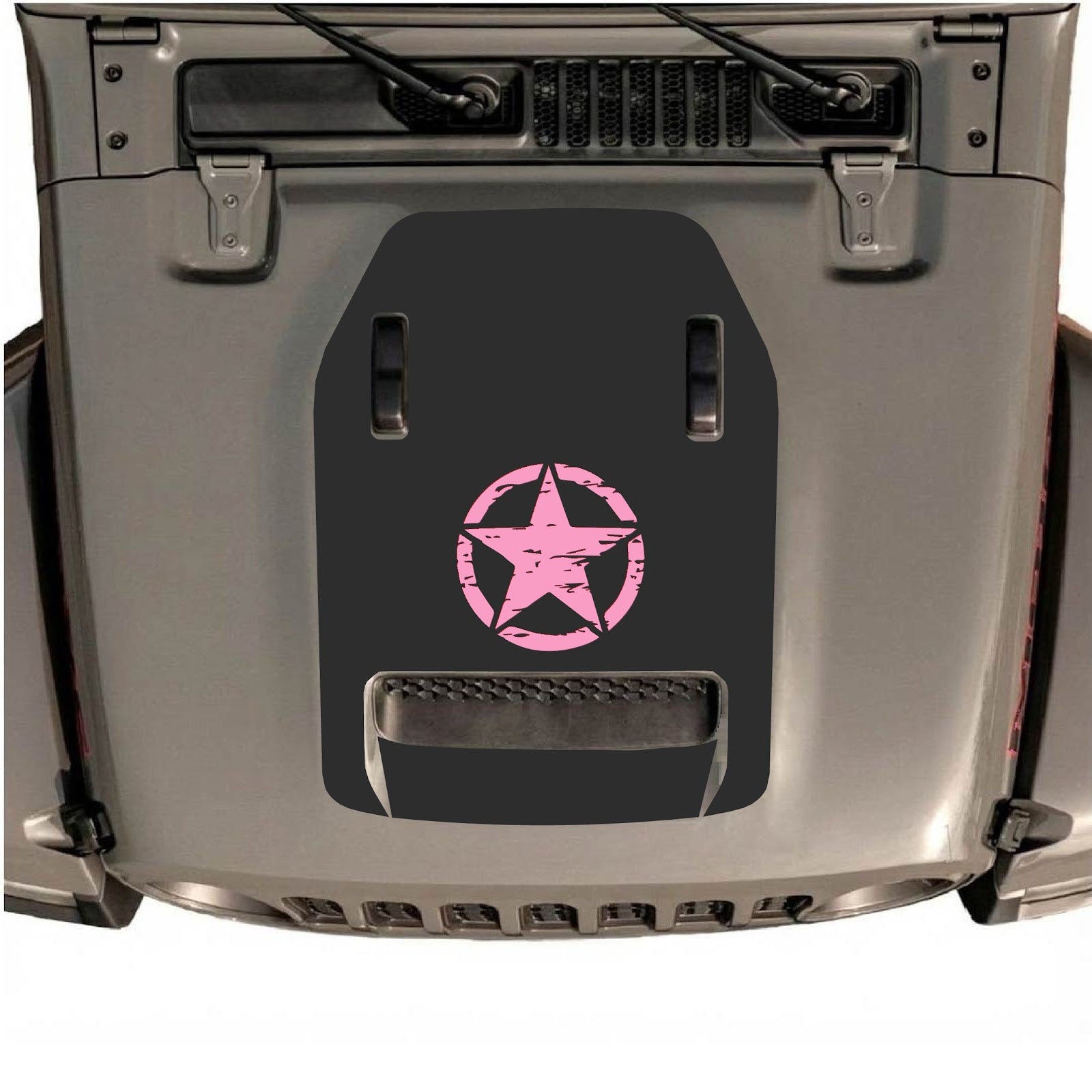 CarCode hood decal for Jeep Wrangler JL/JLU Rubicon 392 and JT Gladiator Mojave 2020-2026, style #46, applied to vehicle hood.