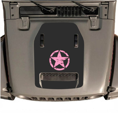CarCode hood decal for Jeep Wrangler JL/JLU Rubicon 392 and JT Gladiator Mojave 2020-2026, style #46, applied to vehicle hood.