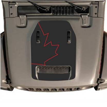 Jeep Wrangler JL/JLU Rubicon 392 or JT Gladiator Mojave hood decal in style #28, featuring bold black graphic design.