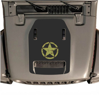 CarCode hood decal for Jeep Wrangler JL/JLU Rubicon 392 and JT Gladiator Mojave 2020-2026, style #46, shown on vehicle hood