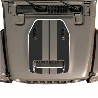 CarCode Jeep Wrangler JL/JLU Rubicon 392 and Gladiator Mojave hood decal, stylish sticker for 2020-2026 models showing detailed design