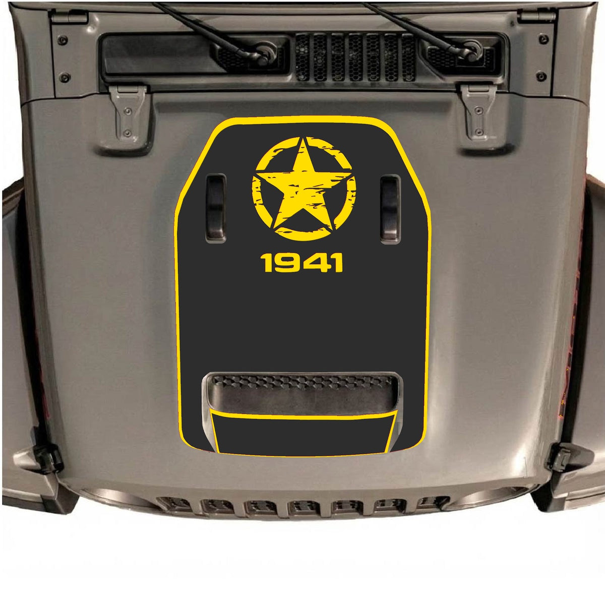 Déco de capot CarCode pour Jeep Wrangler JL/JLU Rubicon 392 et Gladiator Mojave, design élégant pour les modèles 2020-2026.