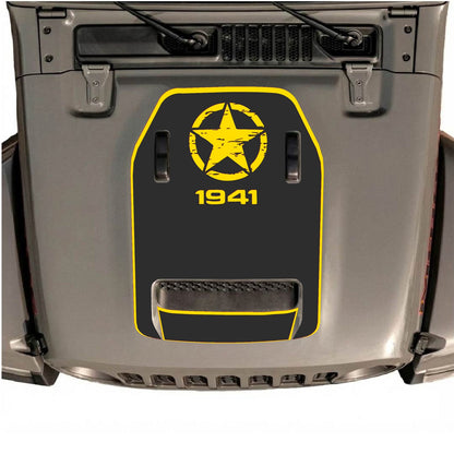 Déco de capot CarCode pour Jeep Wrangler JL/JLU Rubicon 392 et Gladiator Mojave, design élégant pour les modèles 2020-2026.