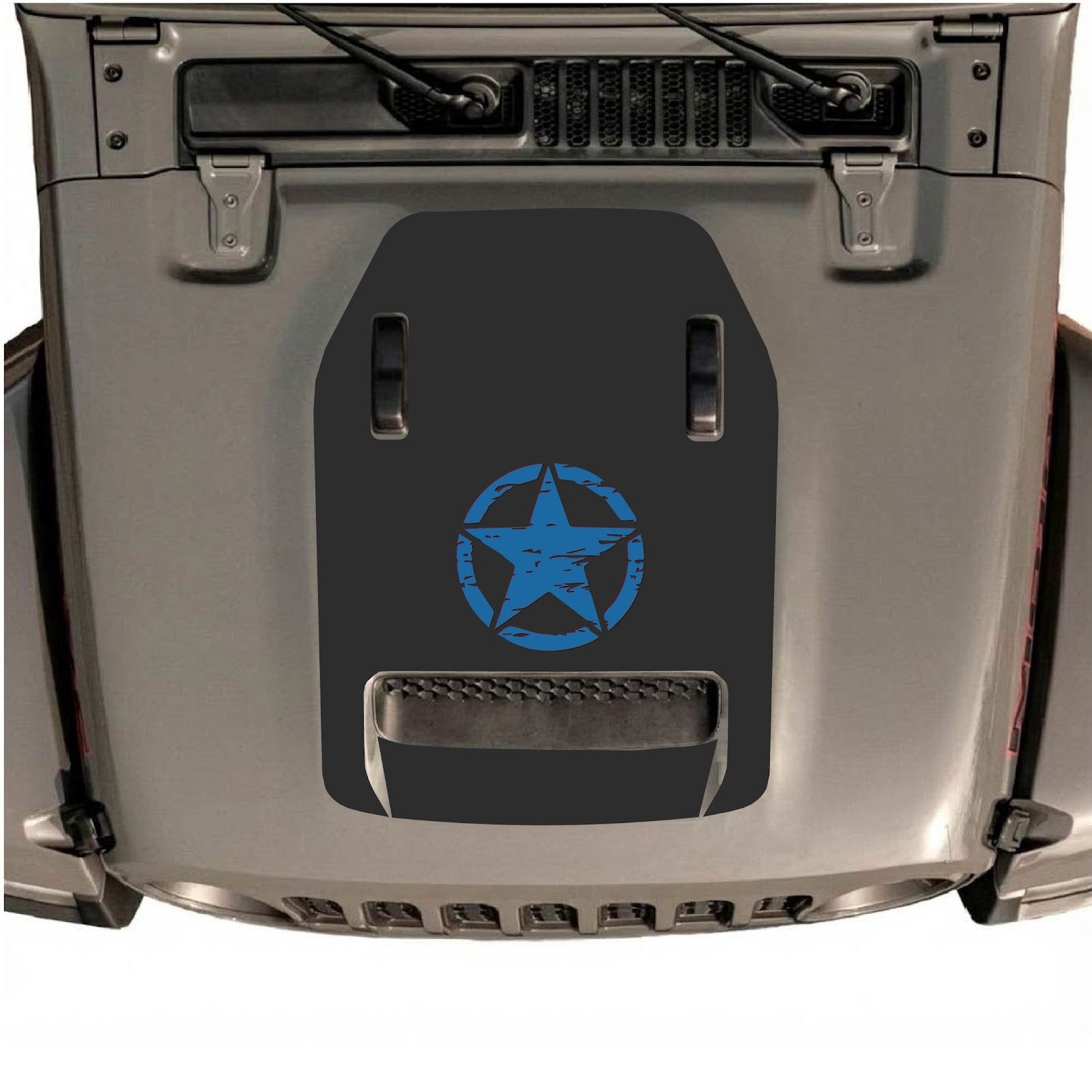 CarCode hood decal for Jeep Wrangler JL/JLU Rubicon 392 and JT Gladiator Mojave, style #46, shown on vehicle hood