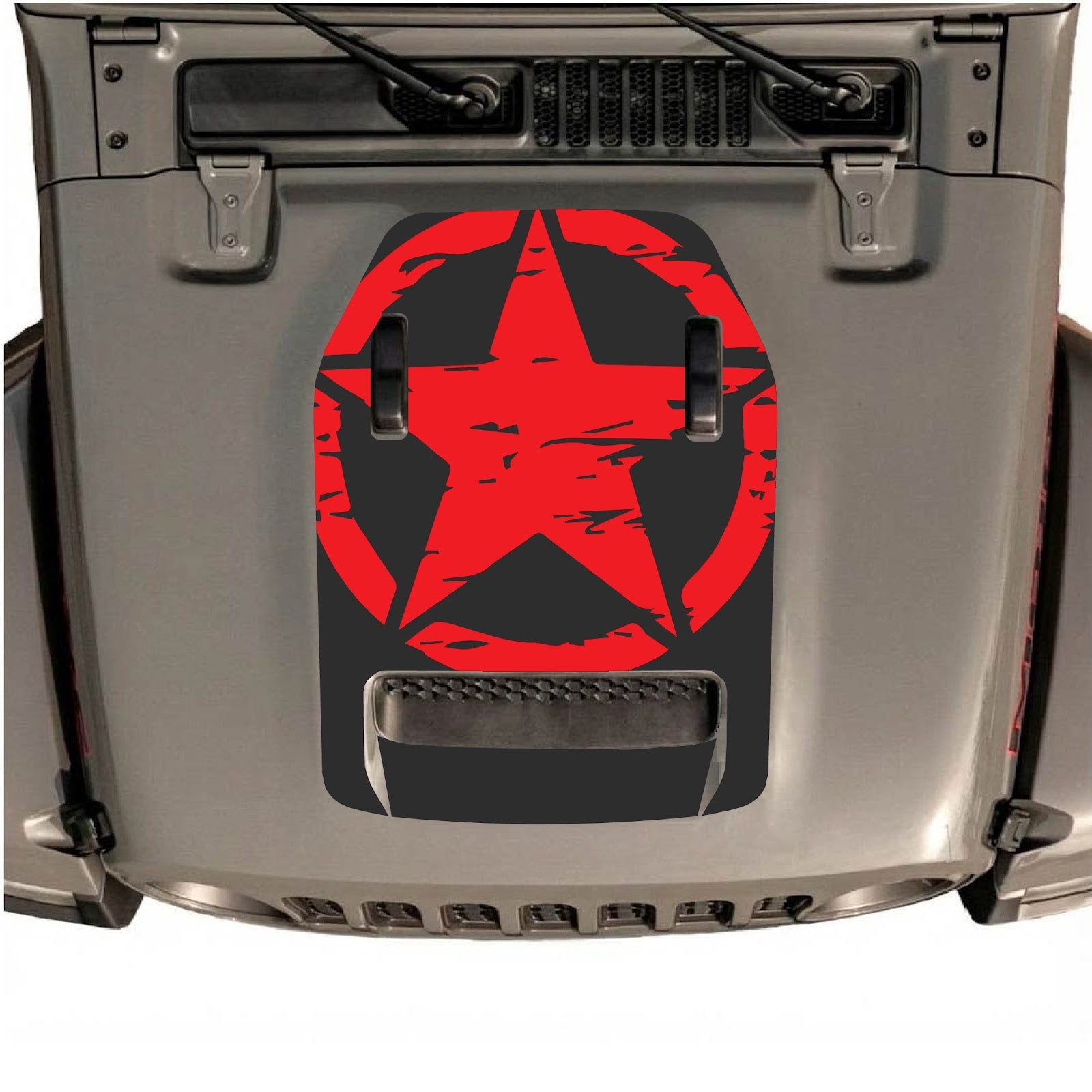 CarCode hood decal for Jeep Wrangler JL/JLU Rubicon 392 and JT Gladiator Mojave 2020-2026, style #36, featuring bold graphic design