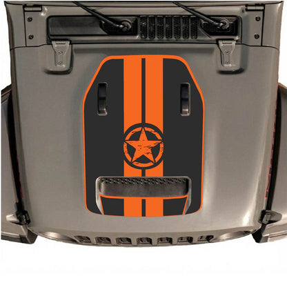 CarCode hood decal for Jeep Wrangler JL/JLU Rubicon 392 and JT Gladiator Mojave 2020-2026, style #09, shown on vehicle hood.