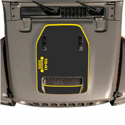 CarCode hood decal for Jeep Wrangler JL/JLU Rubicon 392 and JT Gladiator Mojave 2020-2026, style #51, shown on vehicle hood.