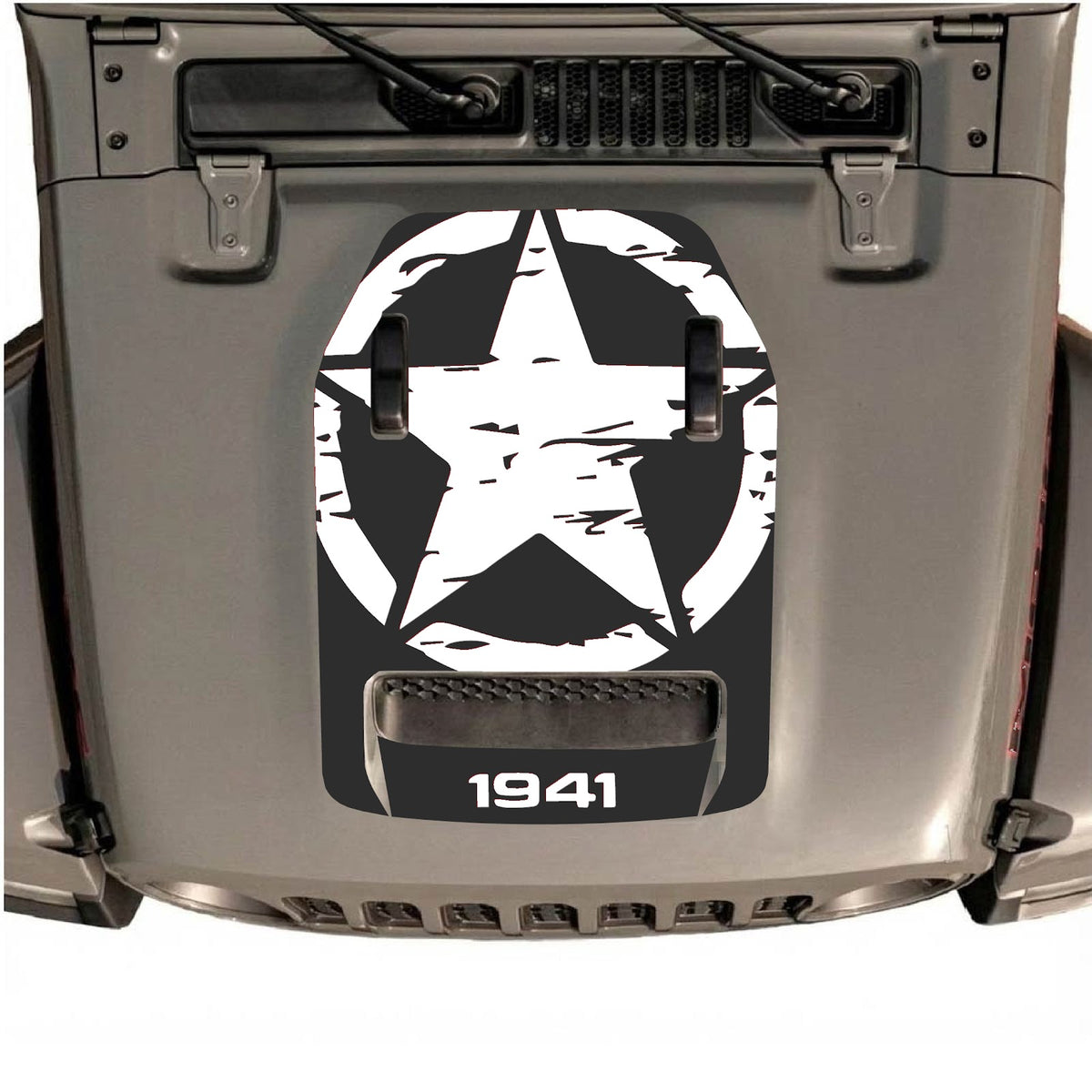 Autocollant de capot CarCode pour Jeep Wrangler JL/JLU Rubicon 392 et JT Gladiator Mojave, style #34, avec un graphisme audacieux sur le capot