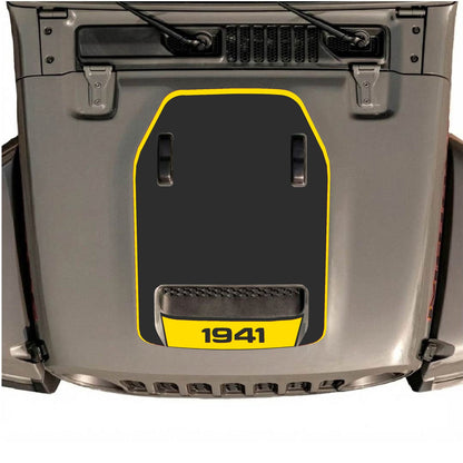 CarCode hood decal for Jeep Wrangler JL/JLU Rubicon 392 and JT Gladiator Mojave 2020-2026, style #63, shown on vehicle hood.