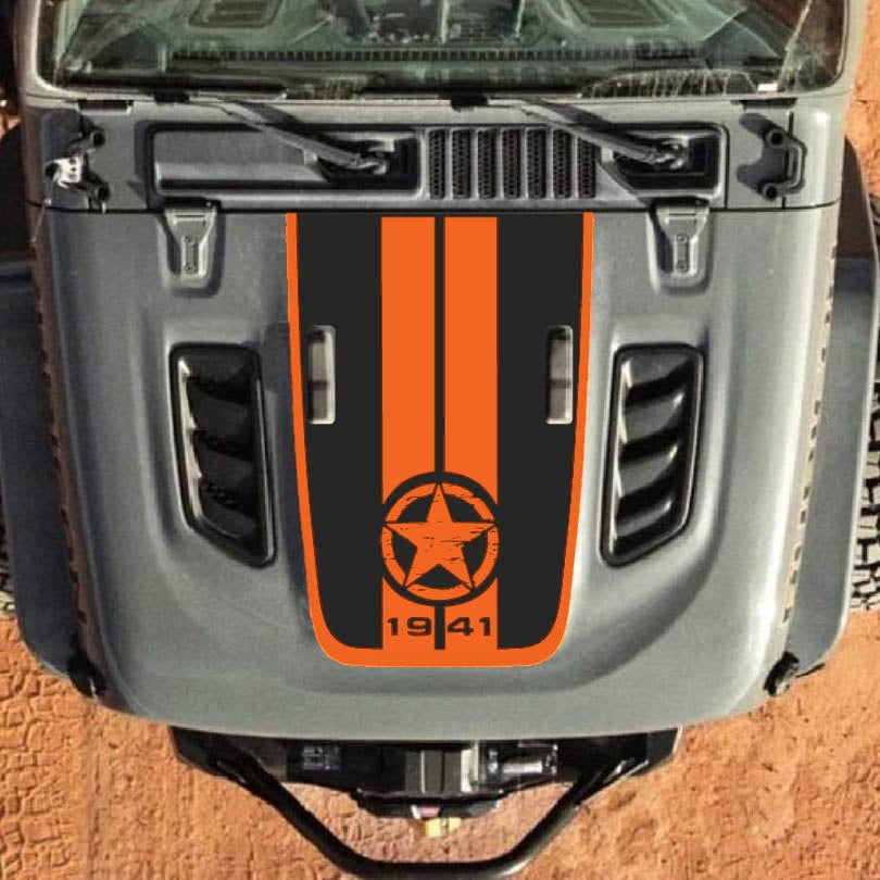 Hood Decal for Jeep Wrangler JL JLU Gladiator JT Rubicon Hood 2018+ Style #58