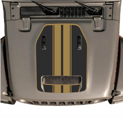 CarCode hood decal for Jeep Wrangler JL/JLU Rubicon 392 and Gladiator Mojave 2020-2026, style #11, shown on vehicle hood.