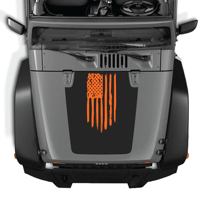 Jeep Wrangler JK/JKU hood decal by CarCode in Style #03, black graphic design applied to the vehicle hood.