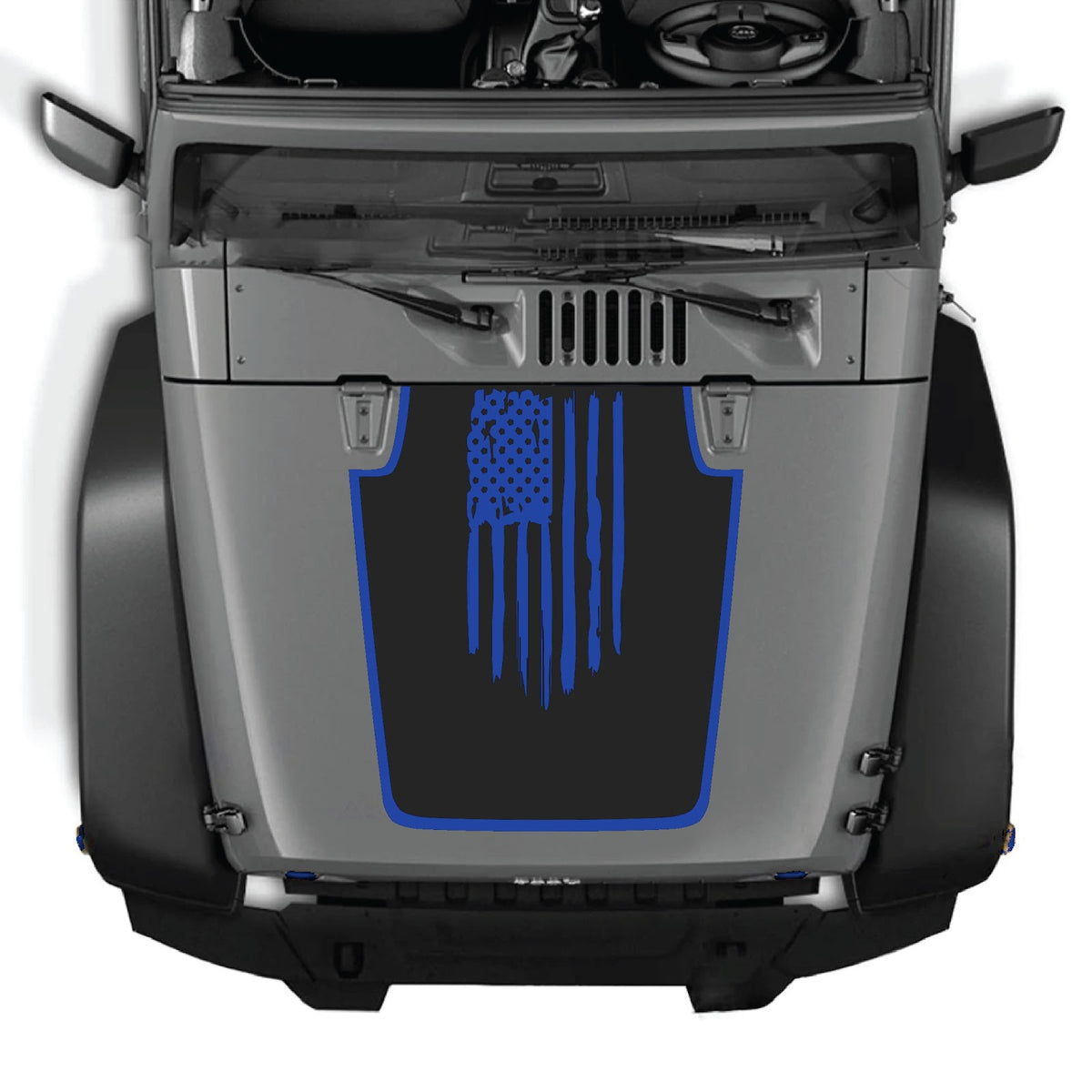 CarCode hood decal for Jeep Wrangler JK/JKU 2007-2018, Style #05, featuring bold, custom design on the vehicle's hood.