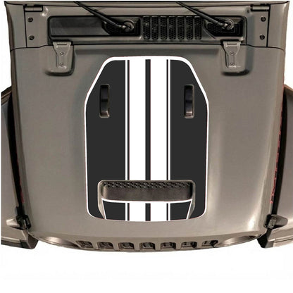 CarCode hood decal for Jeep Wrangler JL/JLU Rubicon 392 and JT Gladiator Mojave 2020-2026, style #11, applied on vehicle hood