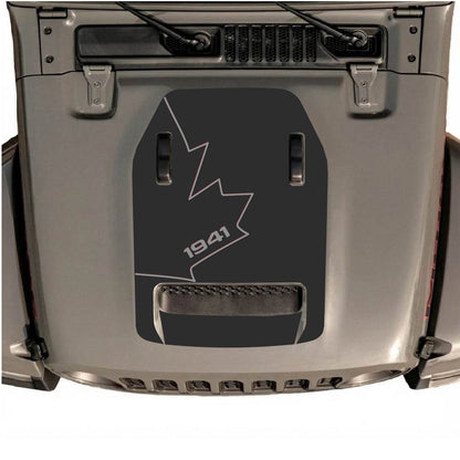 CarCode hood decal for Jeep Wrangler JL/JLU Rubicon 392 and JT Gladiator Mojave, style #26, shown on vehicle hood.