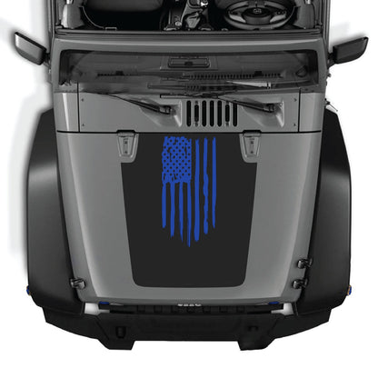 CarCode hood decal for Jeep Wrangler JK/JKU 2007-2018, Style #03, black and white graphic design on vehicle hood