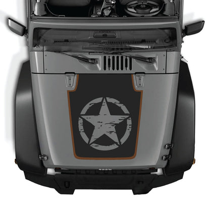 CarCode Jeep Wrangler JK/JKU hood decal style #78, stylish graphic sticker for 2007-2018 Jeep models, visible on vehicle hood.
