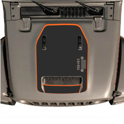 CarCode hood decal for Jeep Wrangler JL/JLU Rubicon 392 and JT Gladiator Mojave, stylish 96 design on vehicle hood.