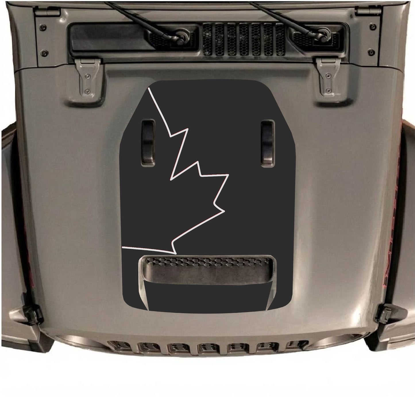 CarCode hood decal for Jeep Wrangler JL/JLU Rubicon 392 and JT Gladiator Mojave 2020-2026, style #28, shown on vehicle hood